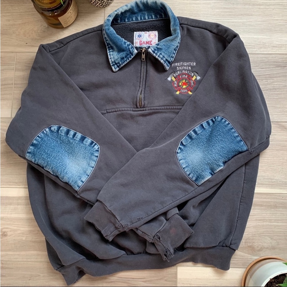 90s workwear quarter zip